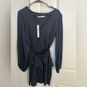 Susana Monaco Black Long Sleeve Wrap Dress size small